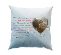 Fanery Sue Cuscino commemorativo personalizzato con foto e nome per animali domestici - Regalo di condoglianze per la perdita di cane/gatto (Quando vedi...)