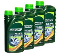 FANFARO Fuoribordo 2T Zweitakt-Außenbordöl Nmma TC-W3 / Api TC Olio 4x 1 Litro