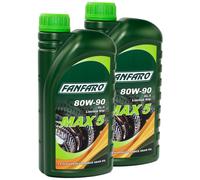 FANFARO Moto Schaltöl Olio per Ingranaggi Max 5 80W-90 GL-5 Ls 2x 1 Litro Cambio