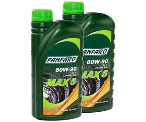 FANFARO Moto Schaltöl Olio per Ingranaggi Max 5 80W-90 GL-5 Ls 2x 1 Litro Cambio
