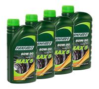 4X 1 Litro Olio Di Cambio FANFARO MAX 5 80W-90 GL-5 LS Moto Cambio