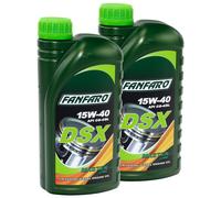 FANFARO Olio Motore Dsx 15W-40 Api CH-4 / Sl 2x 1Liter VW MB Volvo Rn