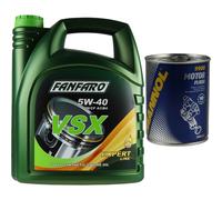 FANFARO VSX 5W-40 API SN/SM/CF Olio Motore 5L + Motor Flush NEU Set