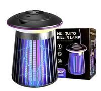 FanFuGuo® Lampada Antizanzare Elettrica con luce LED, UV Lampada Zanzariera Elettrica ricaricabile senza fili, Trappola elettrica Moscerini, Zanzare, Mosche, insetti per interni esterni (Grigio)