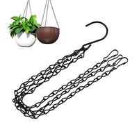 Fangehong 3 Pezzi Catena Sospesa, Catena per Appendere in Metallo con Gancio e Fermaglio, Catena Appesa Catene di Ricambio per Vasi di Fiori Cesto Mangiatoie Lanterne (Nero)