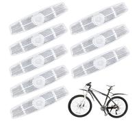 Fangehong 8 Pezzi Catarifrangenti Raggi Ruota Bici, Riflettore per Raggi di Bicicletta, Riflettori Bici, Foglio Riflettente per Bici da Strada Bici da Città (Bianco)