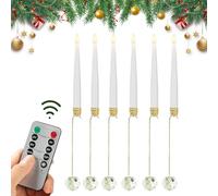 Fangfhai per albero di Natale, a LED a batteria con telecomando, 6 pezzi LED senza fiamma con gancio a perla, per esterni, vacanze, casa, matrimoni, feste, uomini e donne