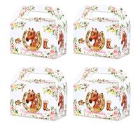 Fangleland 12 scatole per bomboniere a tema cavallo, decorazioni di compleanno a tema ragazza occidentale, scatole regalo per caramelle con cavallo rosa, forniture per cowgirl