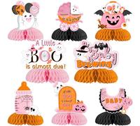 Fangleland 8 pezzi centrotavola a nido d'ape per Halloween Baby Shower, a Baby is Brewing Centrotavola a nido d'ape, A Little Boo is Almost Due Decorazioni