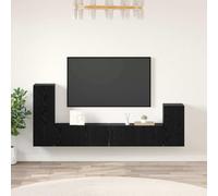 Fangmaliuyon - Mobile da parete per TV, in rovere nero, 30,5 x 30 x 90 cm, montato a parete, con ante e ripiani, design moderno per salva spazio, soggiorno, corridoio, camera da letto