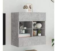 Fangmaliuyun Armadio da parete per TV con LED RGB, grigio cemento, 58,5 x 30 x 60,5 cm, in legno per TV Lowboard per montaggio a parete, moderna console per Living Room, camera da letto, ufficio