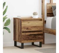 Fangmaliuyun Comodino in legno vecchio set da 2 pezzi, 40 x 35 x 50 cm, in legno con grande cassetto, aspetto moderno, per camera da letto, soggiorno, corridoio