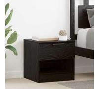 Fangmaliuyun Comodino nero rovere 40 x 39 x 40 cm con cassetto e 2 ripiani, robusto mobile moderno per piccole camere da letto, soggiorno, corridoio