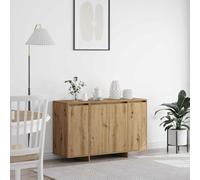 Fangmaliuyun Credenza 120 x 41 x 75 cm, in legno di quercia artisana, con 4 ante, design moderno, robusta e durevole, per soggiorno, cucina, corridoio