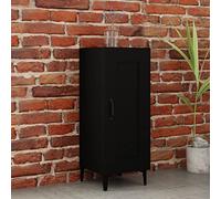 Fangmaliuyun Credenza nera, 34,5 x 34 x 90 cm, legno/metallo, con patta, 3 scomparti, aspetto industriale, soggiorno, corridoio, cucina