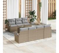 Fangmaliuyun Divano da giardino modulare beige, 8 pezzi, in rattan sintetico, 55 x 55 x 37 cm, design moderno, robusto e resistente alle intemperie, per terrazza, giardino e piccole superfici