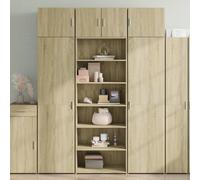Fangmaliuyun Highboard Sonoma rovere 70 x 41 x 185 cm, materiale in legno con design moderno, grande soluzione di stoccaggio per cucina, soggiorno, corridoio, credenza