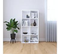 Fangmaliuyun Libreria bianca 66 x 30 x 130 cm in legno Design moderno con 8 scomparti salvaspazio utilizzabile come credenza robusta e durevole per soggiorno, camera da letto, corridoio