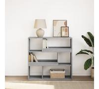 Fangmaliuyun Libreria grigia Sonoma 100 x 33 x 94,5 cm, in legno dal design moderno, 6 grandi scomparti, salvaspazio, utilizzabile come divisorio, per soggiorno, camera da letto e ufficio