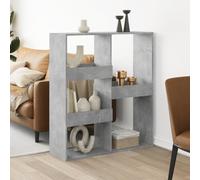 Fangmaliuyun Libreria grigio cemento 100 x 33 x 115 cm in legno con 5 scomparti, design moderno e supporto da parete compatibile, divisorio multifunzione per soggiorno, camera da letto, ufficio