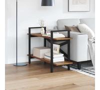 Fangmaliuyun Libreria in legno antico 100 x 33,5 x 64 cm, design industriale, materiale in legno massiccio e telaio in acciaio, scaffale sottile per Living Room Home Office Bedroom Storage