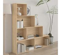 Fangmaliuyun Libreria in rovere Sonoma, 155 x 24 x 160 cm, in legno con 6 ripiani aperti, robusto scaffale alto anche come divisorio per corridoio, camera da letto, cucina