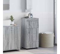 Fangmaliuyun Mobile bagno Tulum Sonoma grigio 37 x 31,5 x 82 cm, in legno opaco con 2 cassetti, design moderno, facile da pulire e robusto per piccoli bagni e ospiti WC