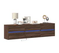 Fangmaliuyun Mobile basso per TV con LED RGB in legno di quercia, 180 x 31 x 45 cm, per montaggio a parete, stile moderno, per soggiorno, camera da letto, corridoio