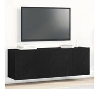 Fangmaliuyun Mobile per TV, in rovere nero, 120 x 30 x 41 cm, set da 2 pezzi, in legno dal design moderno, molto spazio per il soggiorno, il corridoio, la camera da letto