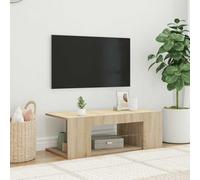 Fangmaliuyun Mobile TV a LED in rovere Sonoma, 90 x 39 x 30 cm, moderno, con illuminazione RGB, in legno, per soggiorno, gaming e camera da letto