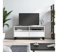 Fangmaliuyun Mobile TV bianco lucido con gambe in ferro, moderno credenza per TV, 100 x 34,5 x 44,5 cm, materiale in legno, robusto, durevole, per soggiorno, camera da letto, ufficio