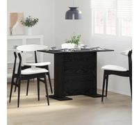 Fangmaliuyun Piccolo tavolo da pranzo nero effetto rovere 110 x 60 x 75 cm con doppio pannello tavolo tavolo moderno in legno per cucina, sala da pranzo, balcone e soggiorno