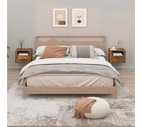 Fangmaliuyun Set di 2 comodini da parete, in legno di incenso, 50 x 36 x 40 cm, design moderno e sospeso, per camera da letto, soggiorno, corridoio