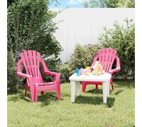 Fangmaliuyun Set di 2 sedie da giardino per bambini, colore rosa, 37 x 34 x 44 cm, effetto legno, leggere, per balcone, terrazza, campeggio, attività all'aperto e per interni da 1 a 3 anni
