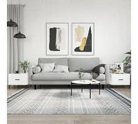 Fangmaliuyun Set di 2 tavolini da caffè, bianco lucido, 50 x 50 x 40 cm, in legno e ferro, design moderno con cassetto per riporre oggetti, ideale come tavolino piccolo in soggiorno