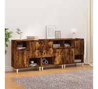 Fangmaliuyun Set di 3 credenze, 60 x 35 x 70 cm, in legno e gambe di eucalipto, design moderno con ampio spazio per soggiorno, corridoio, cucina, sala da pranzo