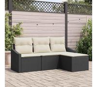 Fangmaliuyun Set di 4 divani da giardino in rattan sintetico, modulare, 55 x 62 x 85 cm, robusto, per esterni, con spazio per terrazza, balcone e piccole superfici