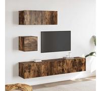 Fangmaliuyun Set di 4 mobili per TV, in legno di affumicatura, 80, 30 cm, 30 cm, design moderno, robusto e durevole, montaggio a parete per soggiorno