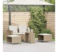 Fangmaliuyun Set di divani da giardino beige, 63 x 63,5 x 60,5 cm, in polyrattan, per balcone, terrazza, giardino, balcone, piccolo impilabile, resistente ai raggi UV, design moderno per interni ed