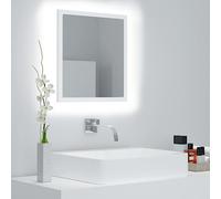 Fangmaliuyun Specchio da bagno a LED bianco, 40 x 8,5 x 37 cm, materiale in legno e acrilico, illuminazione RGB regolabile, design moderno, robusto e durevole, mobile da bagno salvaspazio per WC degli