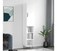 Fangmaliuyun Tavola alta, bianca, 34,5 x 34 x 180 cm, materiale in legno e metallo, ideale per cucina, soggiorno, corridoio, design moderno con credenza e inserto per sala da pranzo e studio