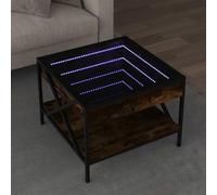 Fangmaliuyun Tavolino da caffè a LED, 50 x 50 x 38 cm, con specchio infinito, design moderno, multicolore, in legno, telaio in metallo, per soggiorno, camera da letto, ufficio