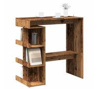 Fangmaliuyun Tavolo da bar in legno antico, 100 x 48 x 101,5 cm, con 3 ripiani, design moderno, robusto materiale in legno, pratico poggiapiedi, istruzioni di montaggio per cucina, sala da pranzo