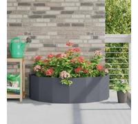 Fangmaliuyun Vaso semicircolare antracite 120 x 60 x 35 cm in acciaio, design moderno, robustezza e durata per giardino, terrazza e balcone