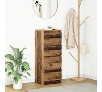 Fangmaliuyun Vecchia credenza 37,5 x 35 x 99 cm, 4 cassetti, portata 60 kg, vetrina per stoviglie e libri, per soggiorno, corridoio, camera da letto