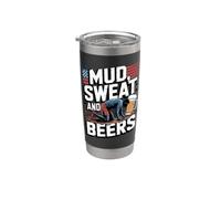 Fango Sudore E Birre Corsa A Ostacoli Mud Run Umorismo Sulla Bicchiere termico in acciaio inox doppia parete