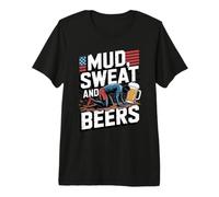 Fango Sudore E Birre Corsa A Ostacoli Mud Run Umorismo sulla Maglietta Premium