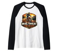 Fango Sudore e Ingranaggi Dirt Bike Rider Motocross MX Maglia con Maniche Raglan