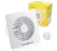 FanGoFast Aspiratore Bagno 100mm, Ventilatore da Bagno con Timer e Valvola Antiritorno, Ventola Aspirazione Combattere Muffa e Umidità per Bagno Cucina Garage