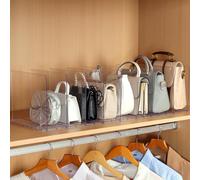 Fangoo 10 Pezzi Divisori per Borse Armadio Organizer Borse Organizer Armadio Divisori Libri per Mensole Staccabile Adatto per Guardaroba, libreria, Cucina（Trasparente）